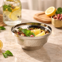 وعاء نحاسي بتصميم مزخرف متعدد الاستخدامات _ باللون الفضي