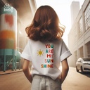 My sunshine تيشيرت اطفال قطن باللون الابيض