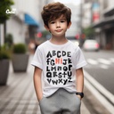 Alphabet Hi تيشيرت اطفال قطن باللون الابيض