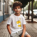 Simpsons تيشيرت اطفال قطن باللون الابيض