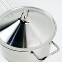 كسرولة استانلس استيل بغطاء ويد لسهولة الحمل  - مقاس 22سم