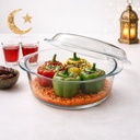 حلة بايركس بغطاء مقاس 2.0 لتر بتصميم دائري الشكل