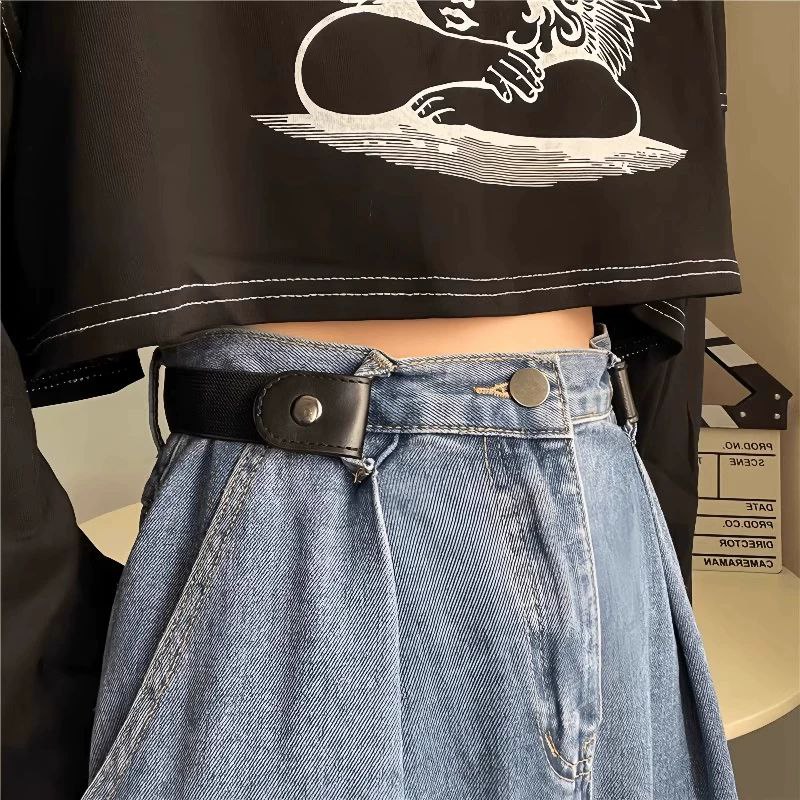 حزام مطاطي مرن بدون مشبك غير مرئي للبناطيل الجينز