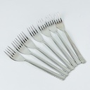 طقم شوك استانليس ستيل للعشاء باللون الفضي 12  قطعة