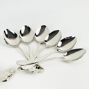 طقم معالق استانلس ستيل تركي 12 قطعة باللون الفضي