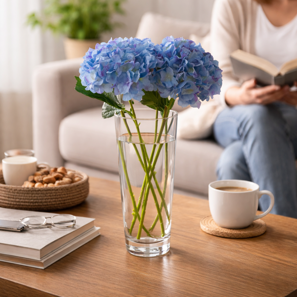 فازة زجاج شفاف بتصميم كوب مقاس 10 * 26 سم