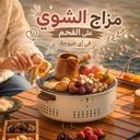 شواية فحم محمولة ستانلس ستيل صغيرة بشبكة قابلة للفك للتخييم والرحلات