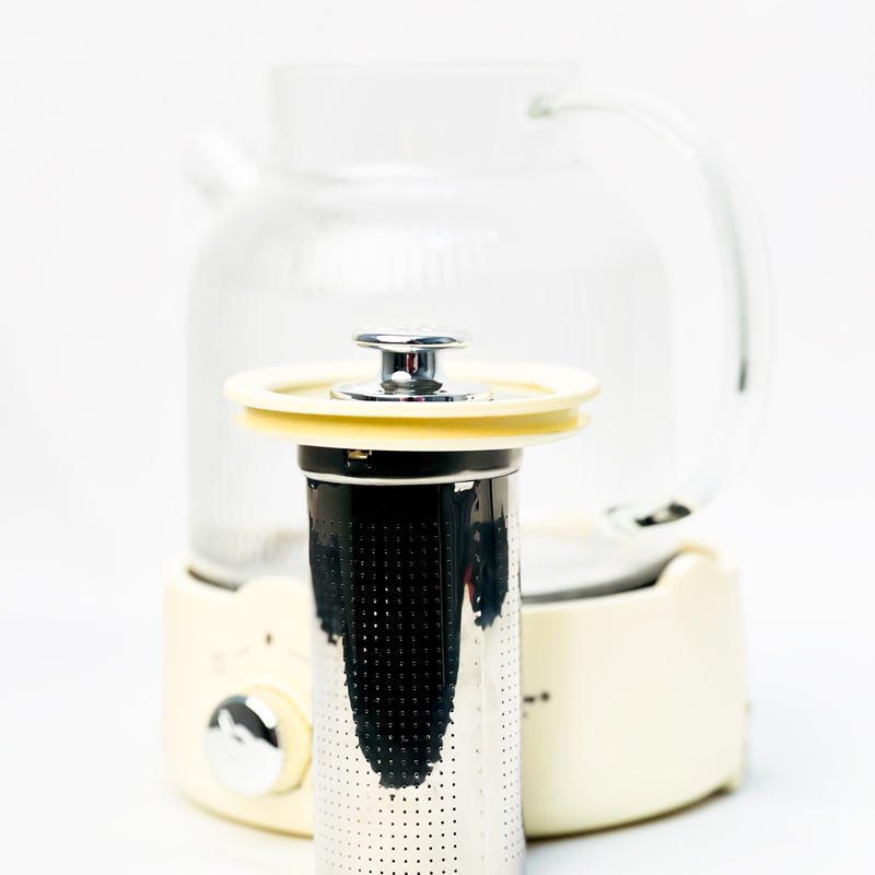 كاتيل بايركس شفاف مع مصفاة داخلية للشاي والاعشاب بسعة 2 لتر