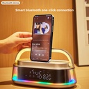 شاحن لاسلكي 6 * 1 مع سبيكر بلوتوث وساعة ومنبه وراديو بإضاءة ليد