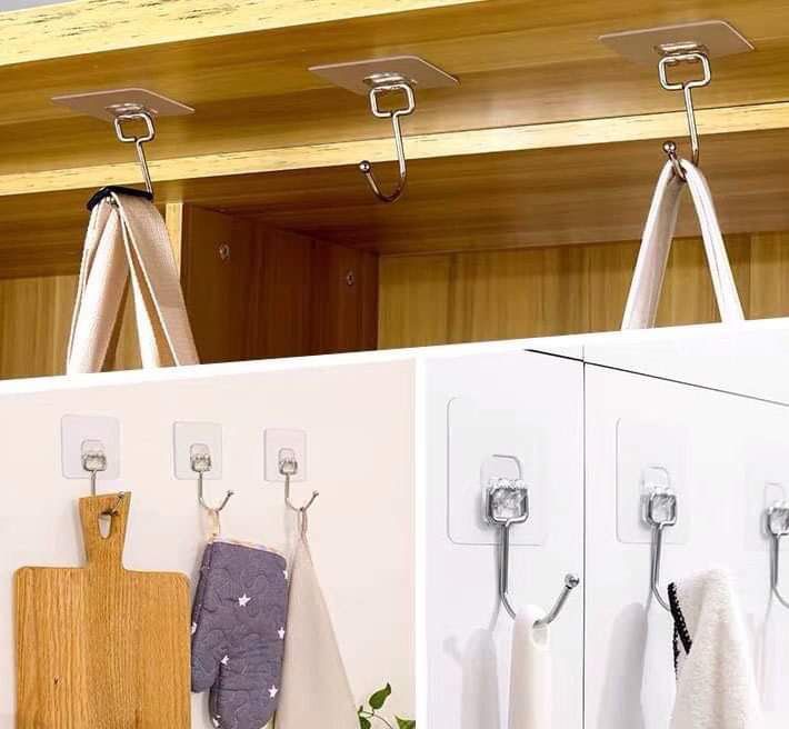 هوك شماعة معدن لتعليق الملابس والفوط ذاتي اللصق بدون تخريم فردي