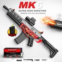 مسدس كرات جل MK6 كهربائي بإضاءة LED وتأثير دخان وسكوب وبطارية قابلة لإعادة الشحن