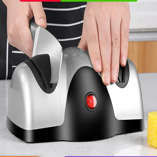 مسن سكاكين ومقصات كهربائي مزدوج بدرجات مختلفة عملي وسهل الاستخدام