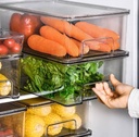درج وعلبة منظم ثلاجة اكليريك بغطاء محكم الغلق لتنظيم وحمل الفواكه والخضروات