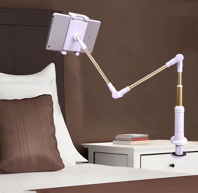 حامل موبايل وتابلت بمشبك للتثبيت علي الترابيزة والمكتب والسرير يدور للتحكم في زاوية الرؤية