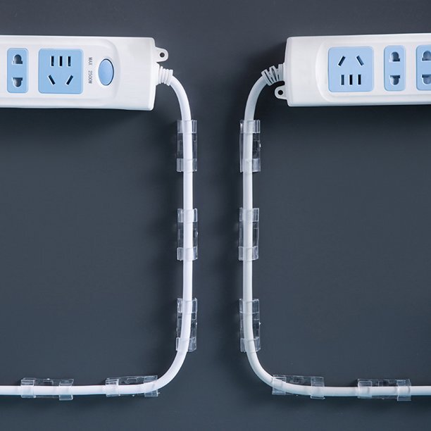 بديل الكلبسات الإصدار الجديد منظم للأسلاك والكابلات بلزق دبل فيس للتثبيت علي الحائط والمكتب  20 قطعة