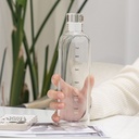Glass Water Bottle showing Hours Scale to Motivate water Drinking 500 ml