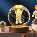 Astronaut Lighting Crystal Ball Wooden Base