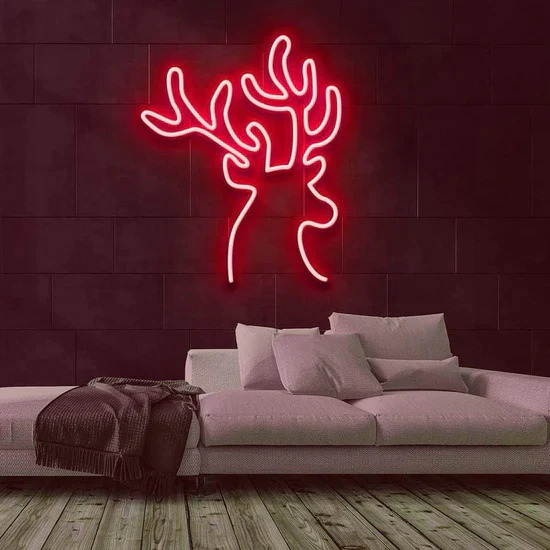 Reindeer Neon Led Light Sign Art Decor 45*35 Cm