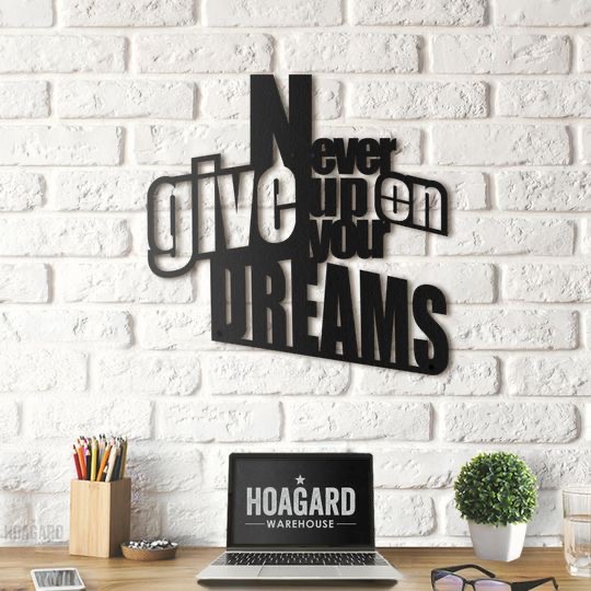 Never Give Up on Your Dreams Wood Wall Art
