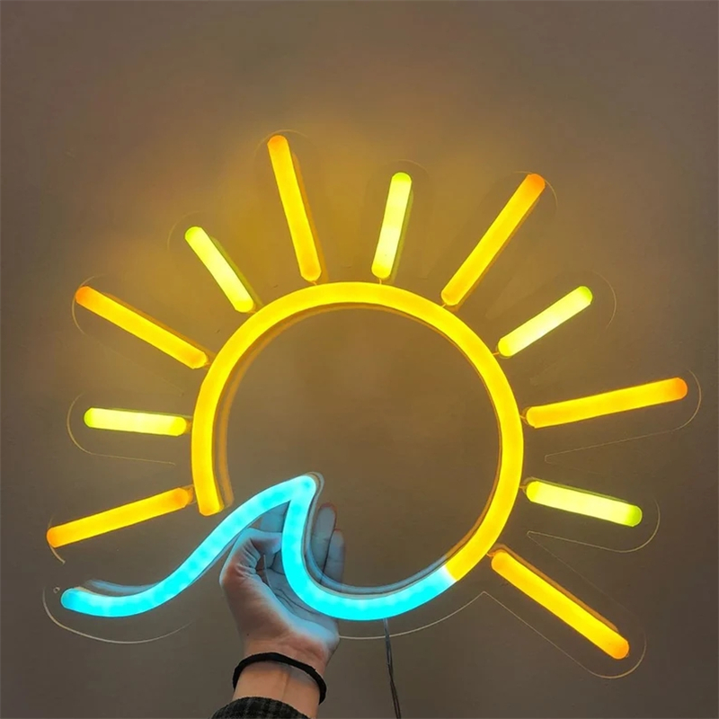 Rising Sun Neon Led Light Sign Art Decor