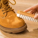 فرشة سليكون لتنظيف الملابس والاحذية الشمواه وفرش السيارات الداخلي بيد خشب