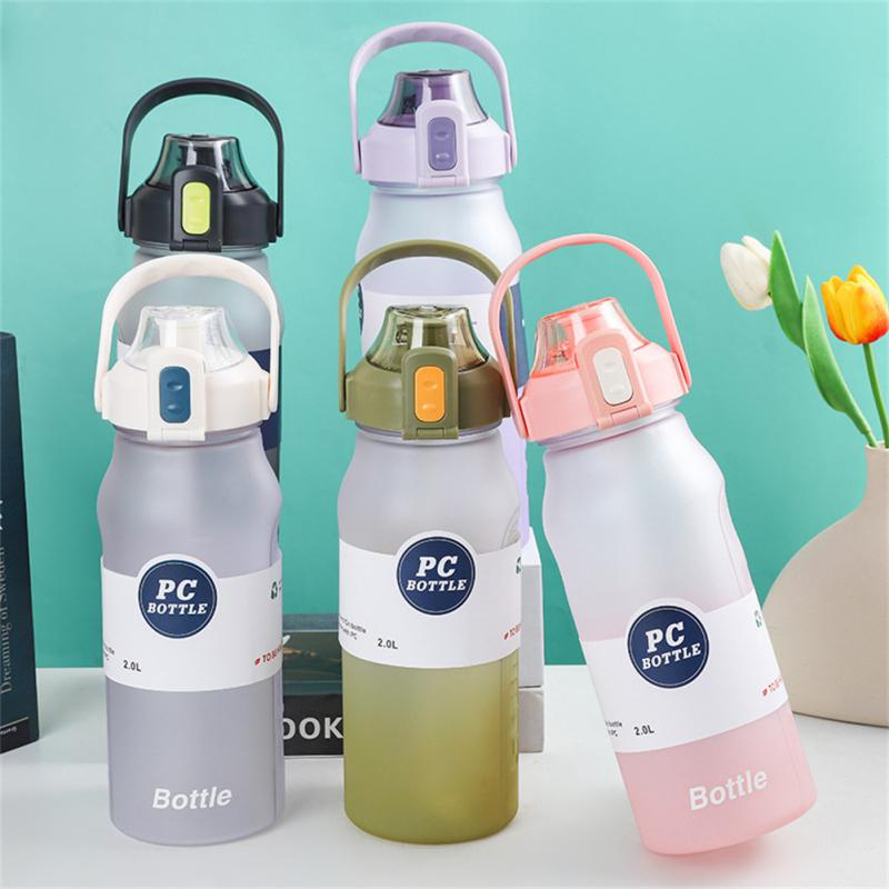 Enormous Water Bottle With Straw  For Gym 2L