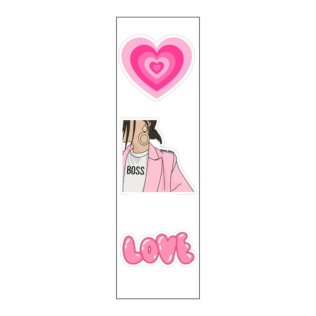 I 💗 Pink Vinyl Sticker Pack Reusable &amp; Waterproof