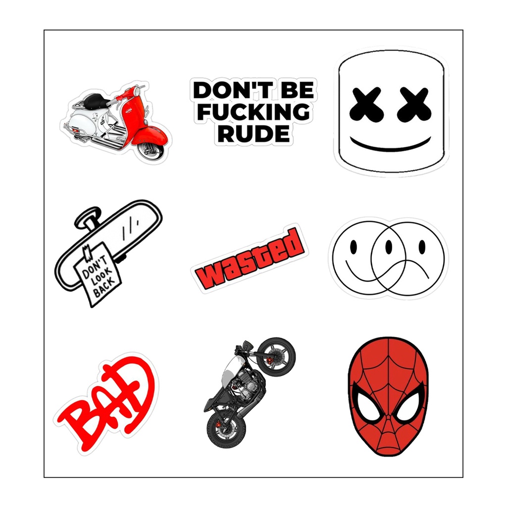 Wasted Vinyl Sticker Pack Reusable &amp; Waterproof