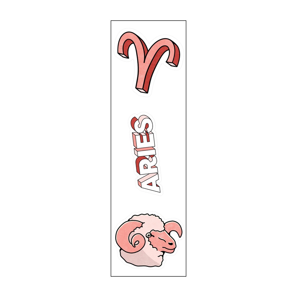 Aries Zodiac Vinyl Sticker Pack Reusable &amp; Waterproof