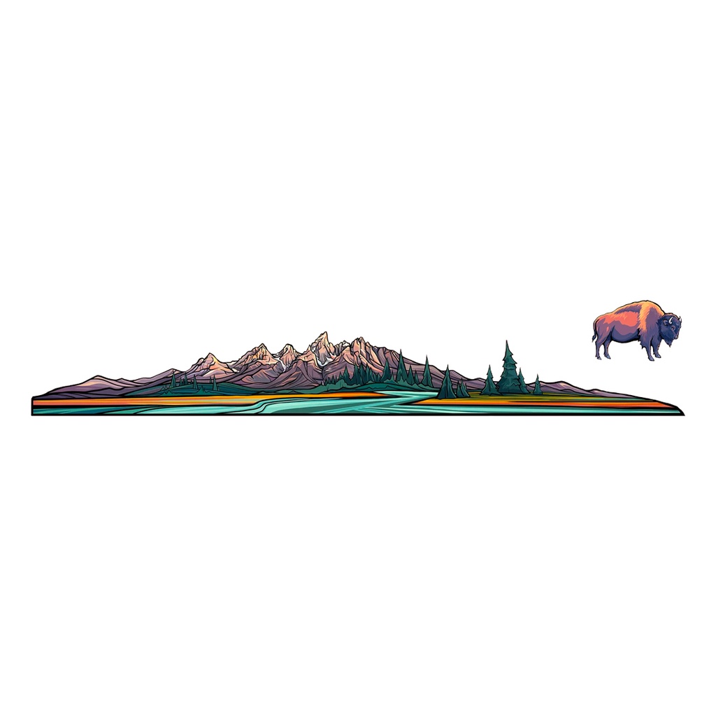 Bull Mountain Vinyl Sticker Reusable &amp; Waterproof For Water Bottles