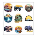 Adventure Lovers Vinyl Sticker Pack Reusable &amp; Waterproof