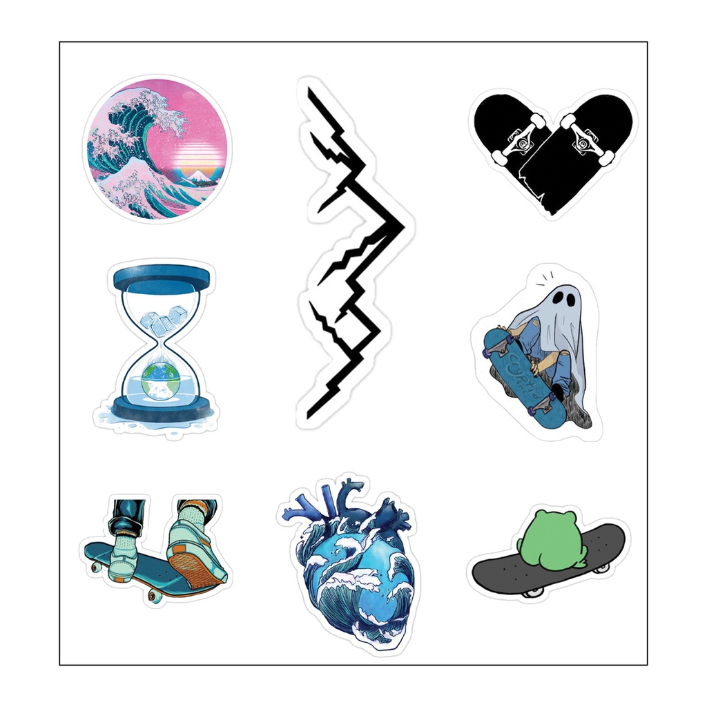 Skate Lovers Vinyl Sticker Pack Reusable &amp; Waterproof