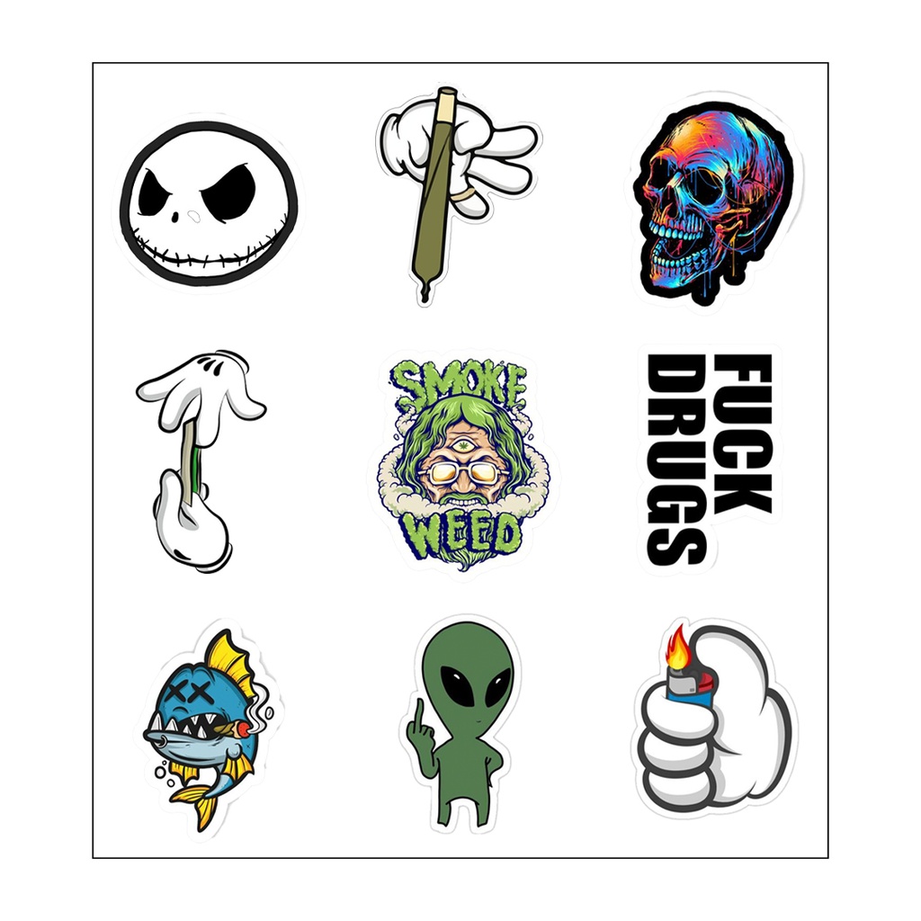 Fuck Drugs Vinyl Sticker Pack Reusable &amp; Waterproof