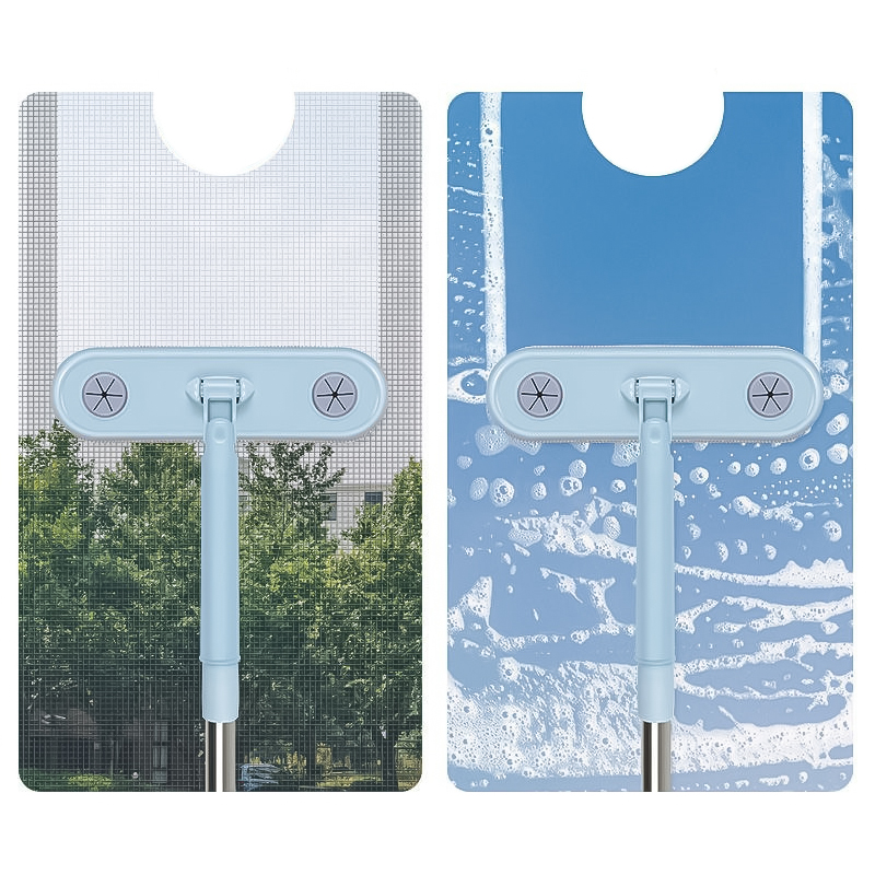 مساحة سلك وزجاج 2 في 1 تدور للوصول للاماكن الضيقة للتنظيف والتلميع من التراب والشحوم بيد معدن