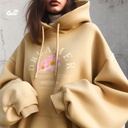 Dreamer هودي اوفر سايز قطن باللون البيج