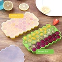 قالب ثلج سليكون خلية نحل لعمل المشروبات المنعشة مغ غطاء