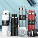 ترمس حراري محمول استانليس ستيل حافظ لحرارة المشروبات حتي 12 ساعة 800 ملي بغطاء محكم الغلق و مصفاه للسفر والرحلات