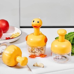 [HH00016345] قطاعة ومفرمة يدوية للتوم والبصل والخضروات بشفرات ستاليس من الداخل  شكل بطة