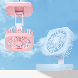 [HH00016824] - تعمل بالشحن مروحة مكتب قابلة للطي مع اضاءة ليد و3 سرعات تهوية