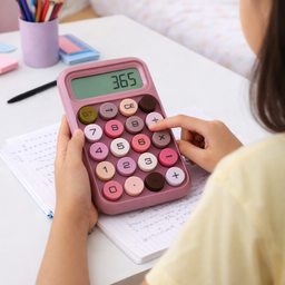 [HH00016854] الة حاسبة بشاشة ديجيتال وازرار كبيرة للمكتب بتصميم ملون جذاب