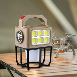 [HH00017493] كشاف يدوي محمول ب 3 اضاءات مختلفة  يعمل بالطاقة الشمسية _ مزود بيو اس بي للشحن