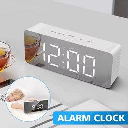 [HH00017509] ساعة ديجيتال بمنبه وشاشة عرض للوقت والتاريخ ودرجة الحرارة - قابلة للشحن