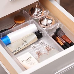 [HH00018170] مجموعة منظمات أكريليك شفافة  8 قطع بمقاسات مختلفة لتنظيم الأدراج