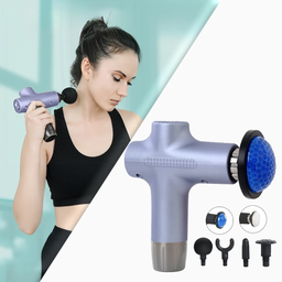 [HH00018307] مسدس مساج لاسلكي بـ 6 رؤوس قابلة للاستبدال مع خاصية التدليك الساخن والبارد