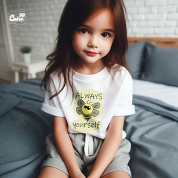 Always Be Yourselfتيشيرت اطفال قطن باللون الابيض
