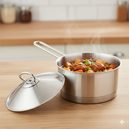 [HH00018835] كسرولة استانلس ستيل تركي بغطاء ويد لسهولة الحمل مقاس 20 سم 2.50 لتر