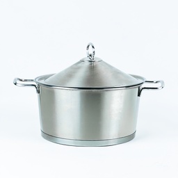 [HH00018840] حلة استانلس استيل مقاس 24 * 12سم بغطاء ويدين لسهولة الحمل