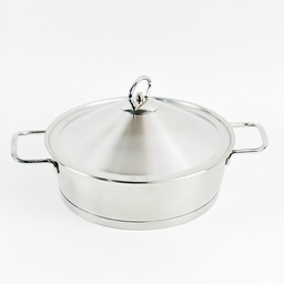 [HH00018841] طاجن دائري الشكل بغطاء ويدين لسهولة الحمل - مقاس 24