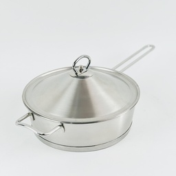 [HH00018842] طاسة استانلس استيل بغطاء ومقبض يد لسهولة الحمل - مقاس 24سم- 2.80 لتر