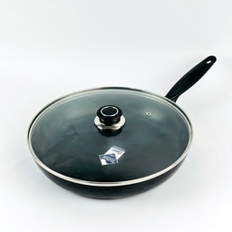 [HH00018851] طاسة تيفلون بغطاء زجاجي بمقبض لسهولة الحمل - مقاس 28 سم